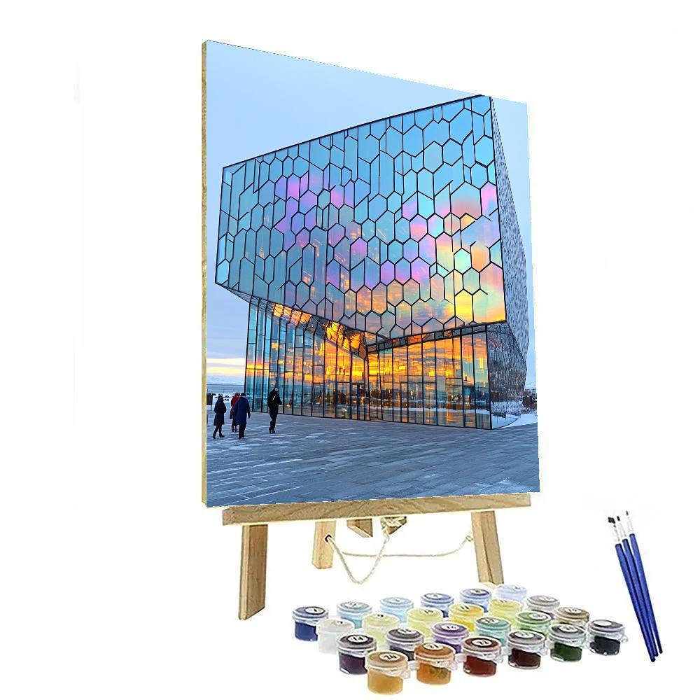 Icy Minimalism At Harpa Concert Hall Reykjavik Iceland Paint by numbers art