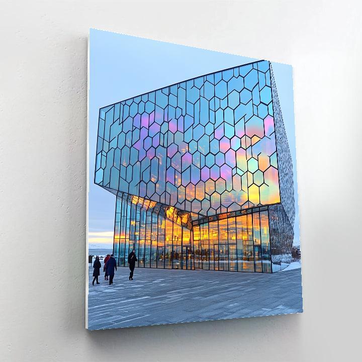 Icy Minimalism At Harpa Concert Hall Reykjavik Iceland Paint by numbers art