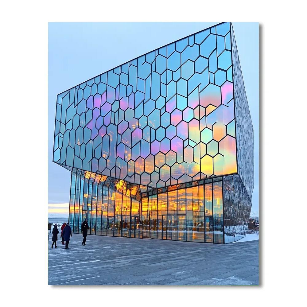 Icy Minimalism At Harpa Concert Hall Reykjavik Iceland Paint by numbers art