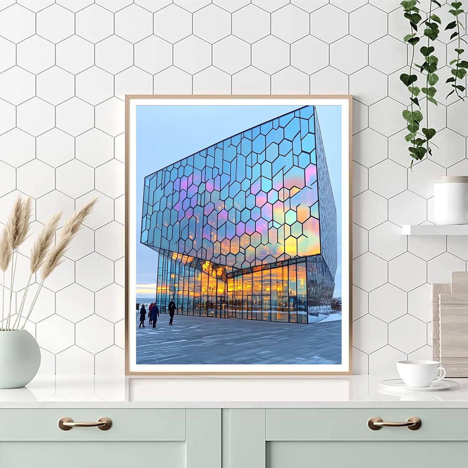 Icy Minimalism At Harpa Concert Hall Reykjavik Iceland Paint by numbers art