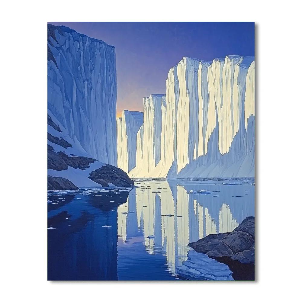 Lawren Harris Inspired Cathedral Fjord Icewalls painting number kit