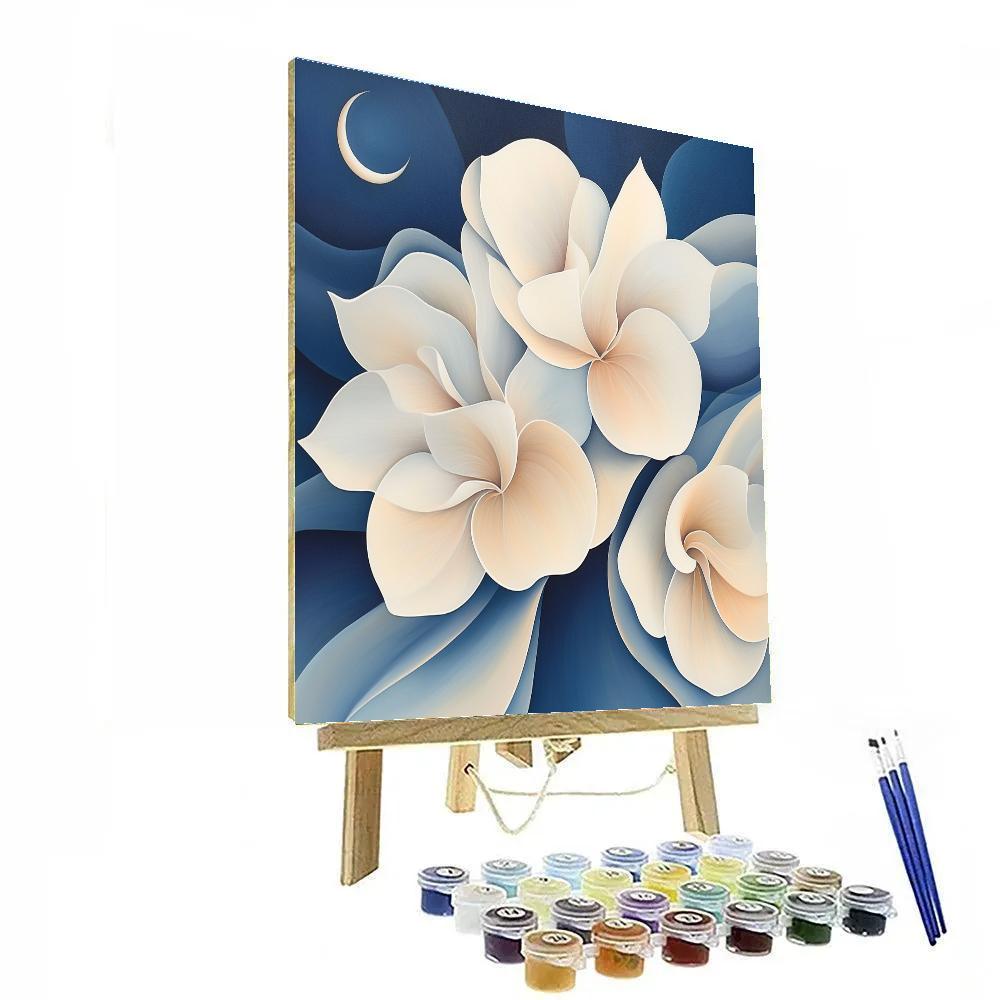 Georgia OKeeffe Inspired Orchid And Moon Painting by numbers kit
