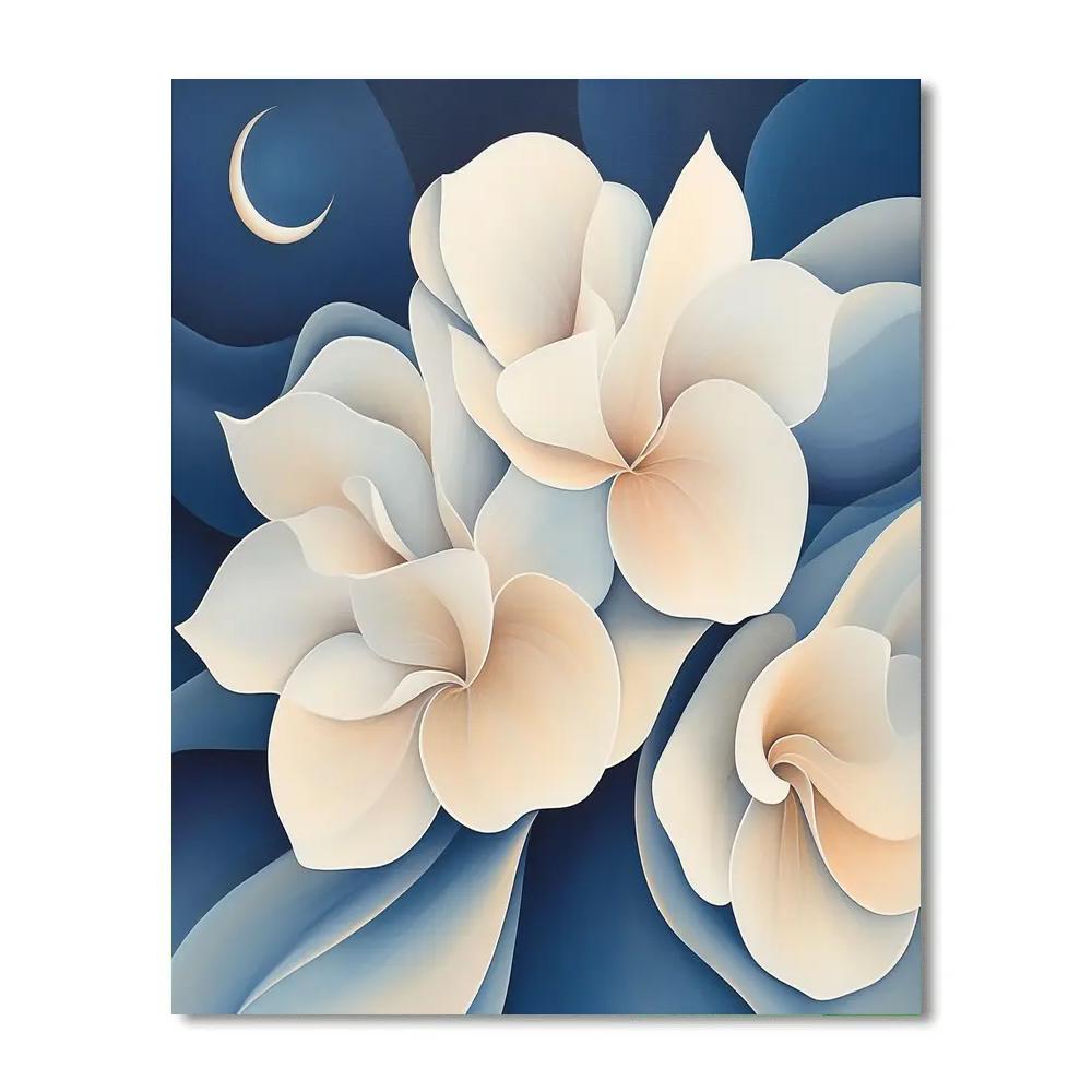 Georgia OKeeffe Inspired Orchid And Moon Painting by numbers kit