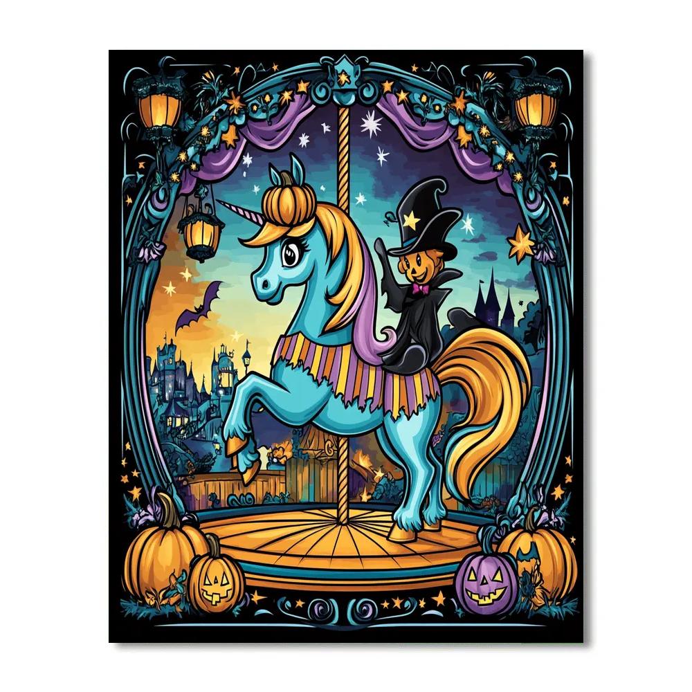 Haunted Carousel Of Candy Corn Dreams painting number kit