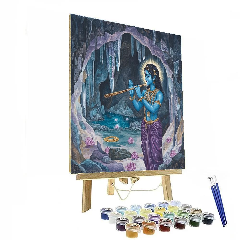 Krishna And The Crystal Flute Echo Cave painting number kit