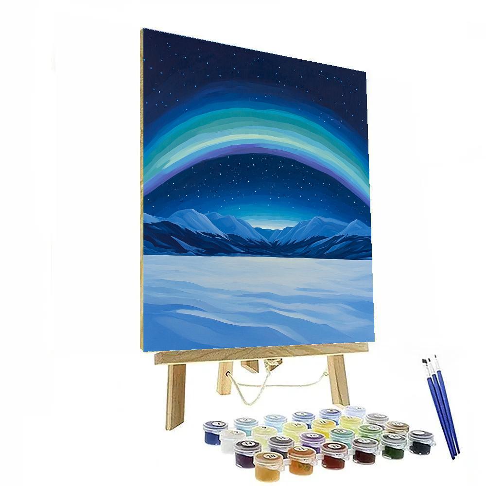 Lawren Harris Inspired Aurora Crown Over Silent Peaks paint by numbers