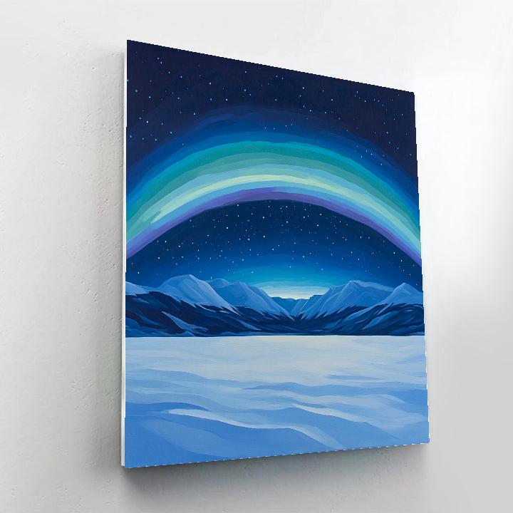 Lawren Harris Inspired Aurora Crown Over Silent Peaks paint by numbers