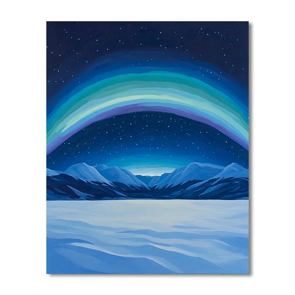 Lawren Harris Inspired Aurora Crown Over Silent Peaks paint by numbers