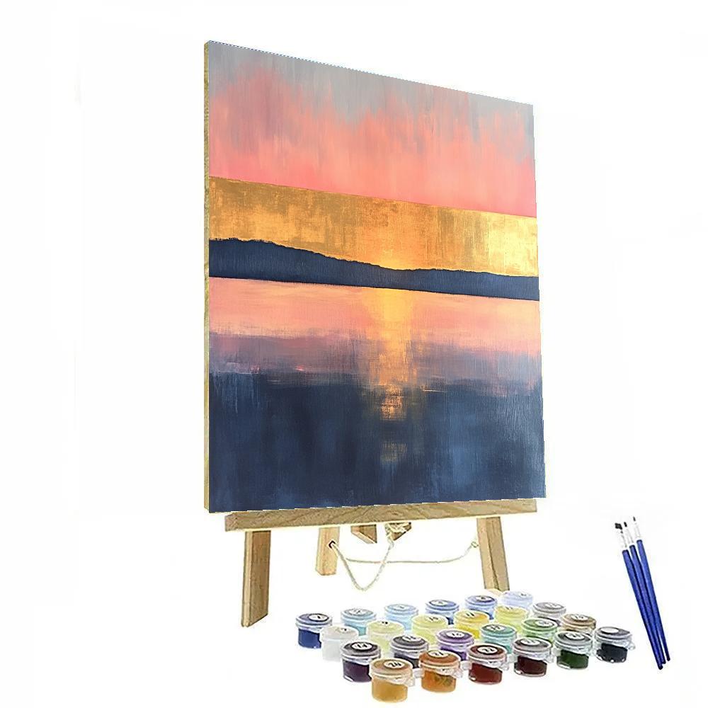 Mark Rothko Inspired Sunset Color Field Over Lake DIY paint by numbers