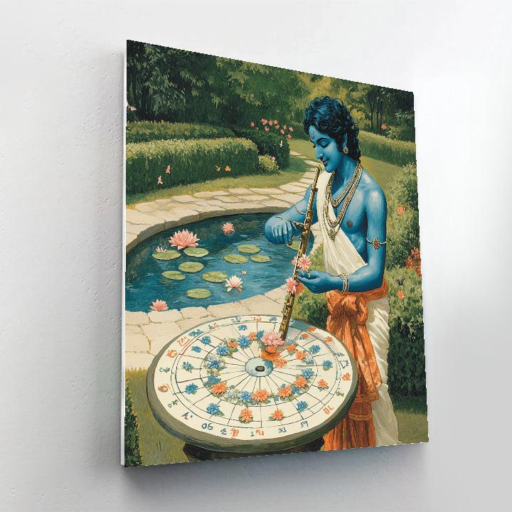 Krishna And The Time Garden Sundial paint by numbers