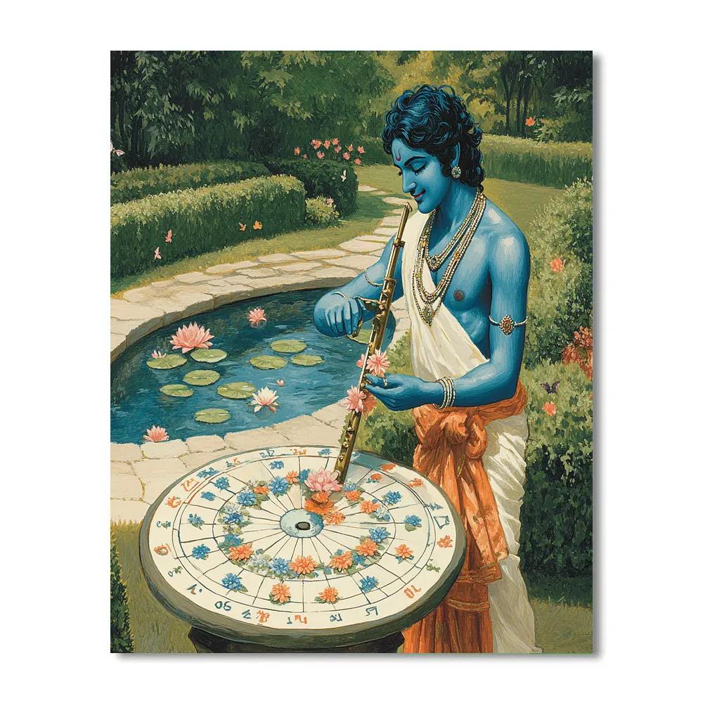 Krishna And The Time Garden Sundial paint by numbers
