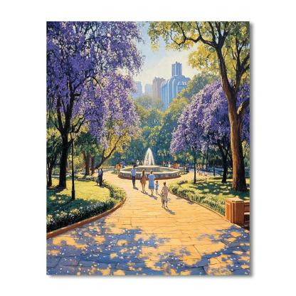 Modernist Calm At Parque Mexico Condesa Mexico City Mexico Paint by numbers kits