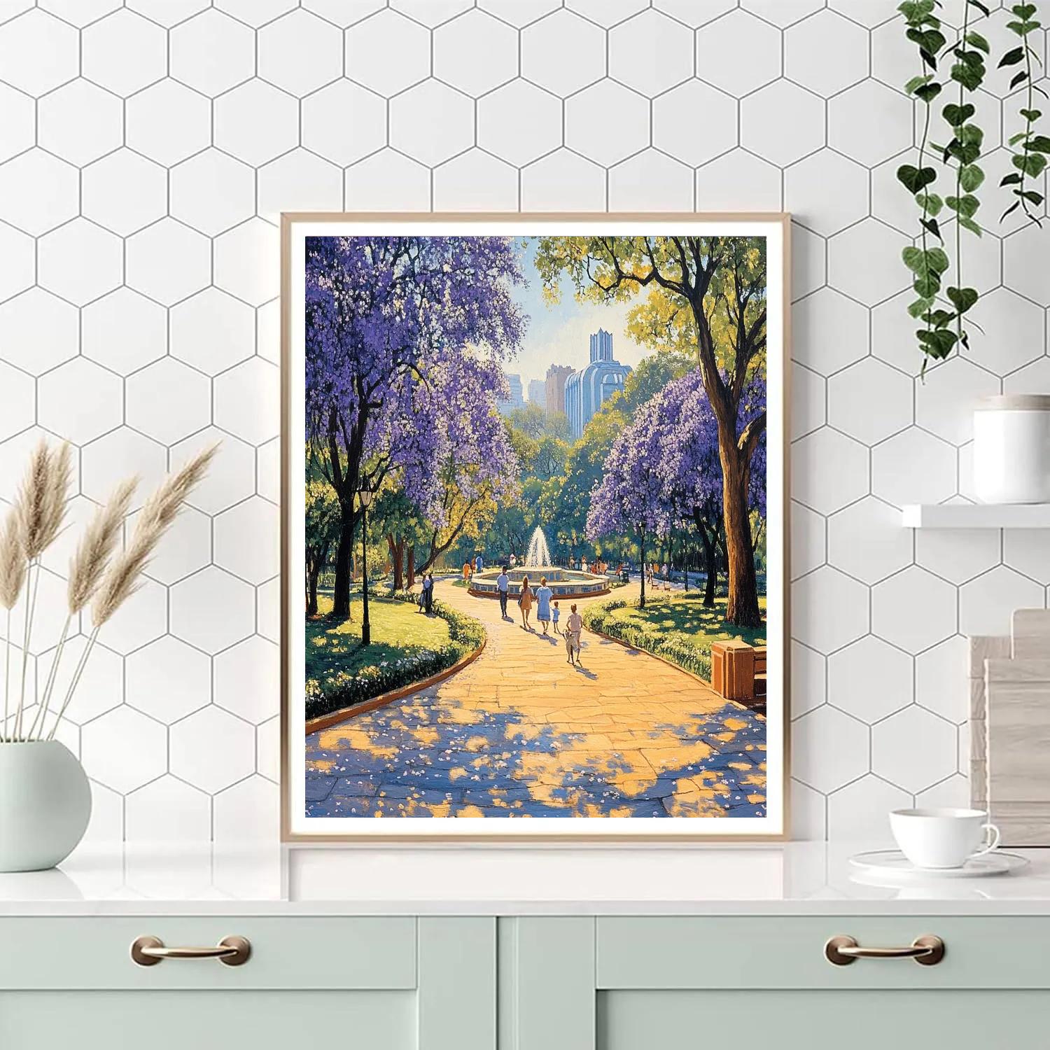 Modernist Calm At Parque Mexico Condesa Mexico City Mexico Paint by numbers kits