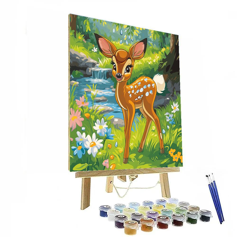 Bambi Meadow Dewdrop Sparkles Paint by numbers art
