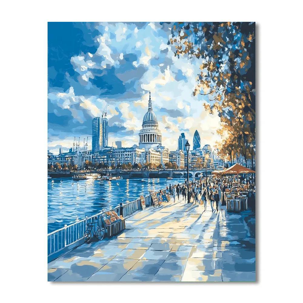 Riverside Skyline Walk At South Bank London United Kingdom paint by number