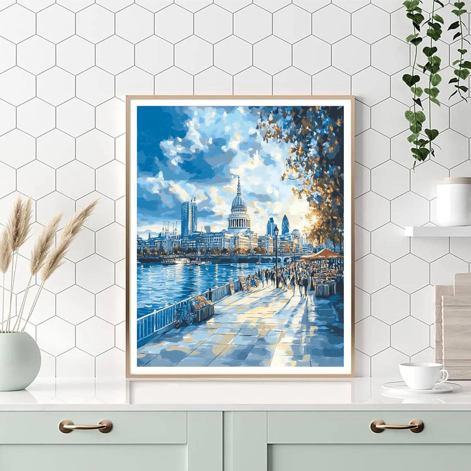 Riverside Skyline Walk At South Bank London United Kingdom paint by number