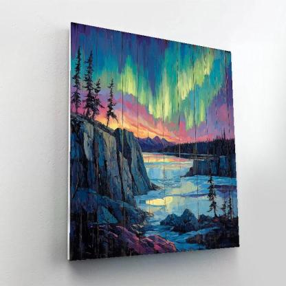A.Y. Jackson Inspired Aurora Over The Canadian Shield Thaw Numbered painting kits