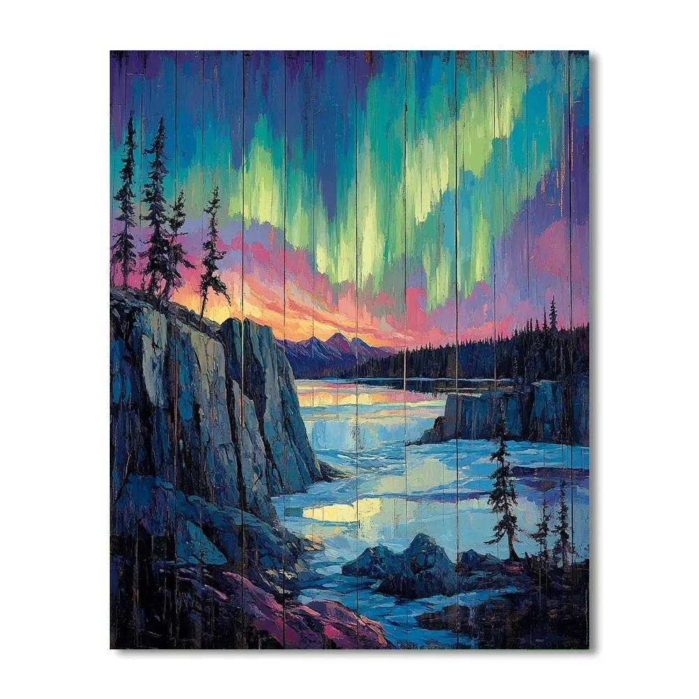 A.Y. Jackson Inspired Aurora Over The Canadian Shield Thaw Numbered painting kits