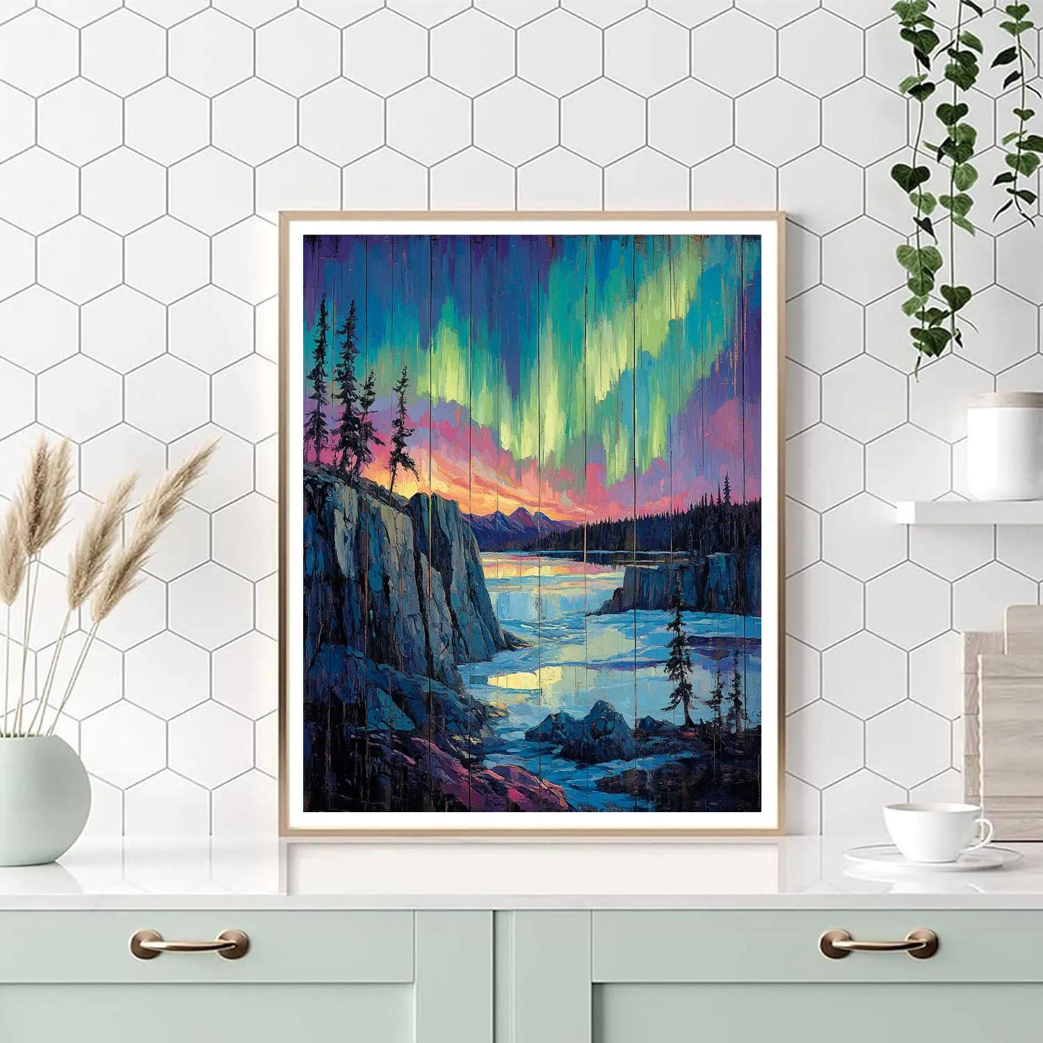 A.Y. Jackson Inspired Aurora Over The Canadian Shield Thaw Numbered painting kits