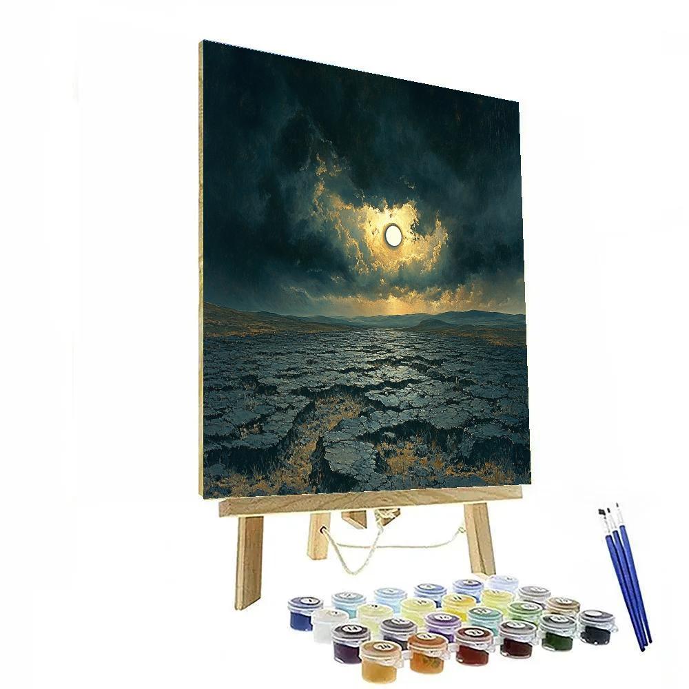 Francisco Goya Inspired Eclipse Glow Over Basalt Wastes Number painting