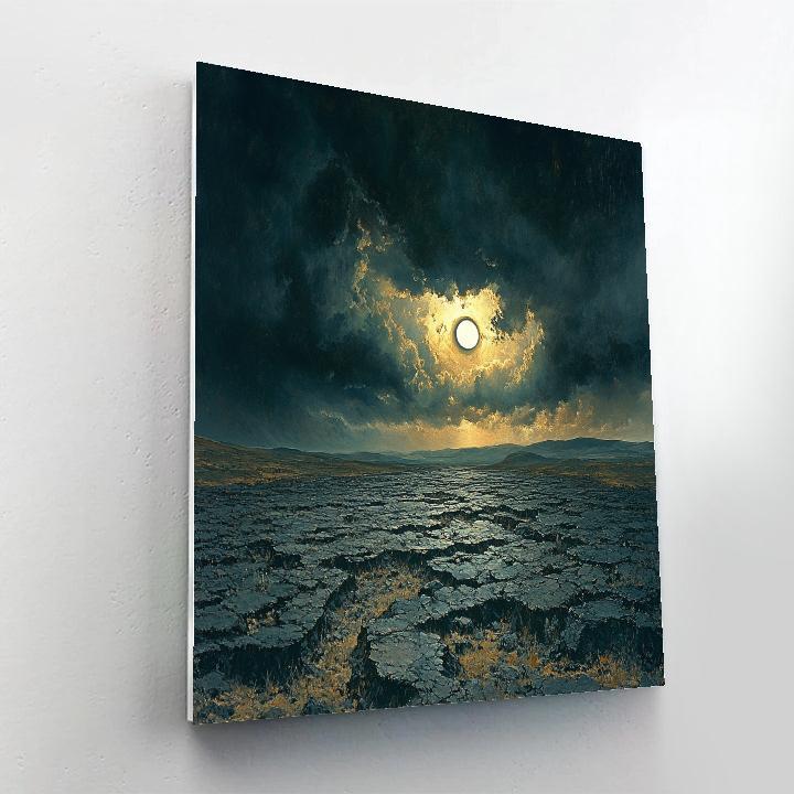 Francisco Goya Inspired Eclipse Glow Over Basalt Wastes Number painting