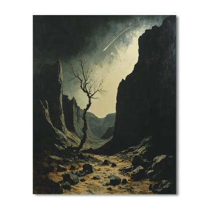 Francisco Goya Inspired Comet Wind Through A Twisted Cinder Valley Painting by numbers kit