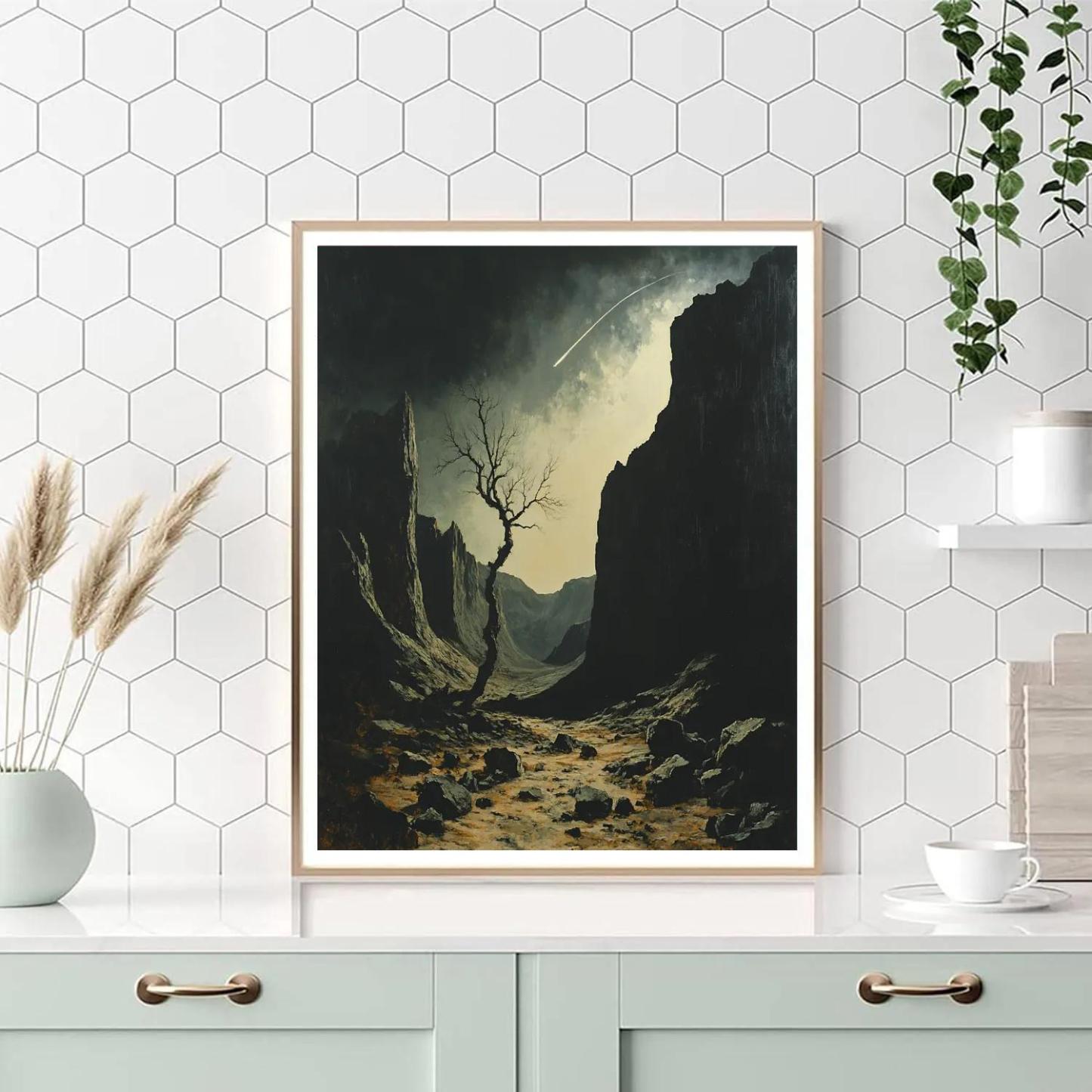 Francisco Goya Inspired Comet Wind Through A Twisted Cinder Valley Painting by numbers kit