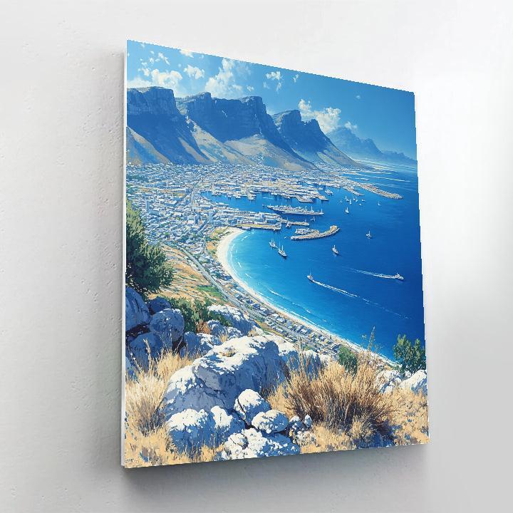 Sunlit Harbor View From Signal Hill Cape Town South Africa Paint by numbers kits