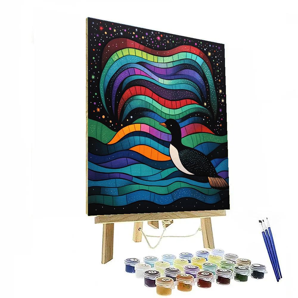 Norval Morrisseau Inspired Loon Of The Aurora Currents DIY paint by numbers