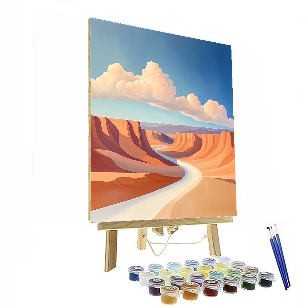 Georgia O’Keeffe Inspired Sunlit Canyon Rim And Cloud River painting number kit