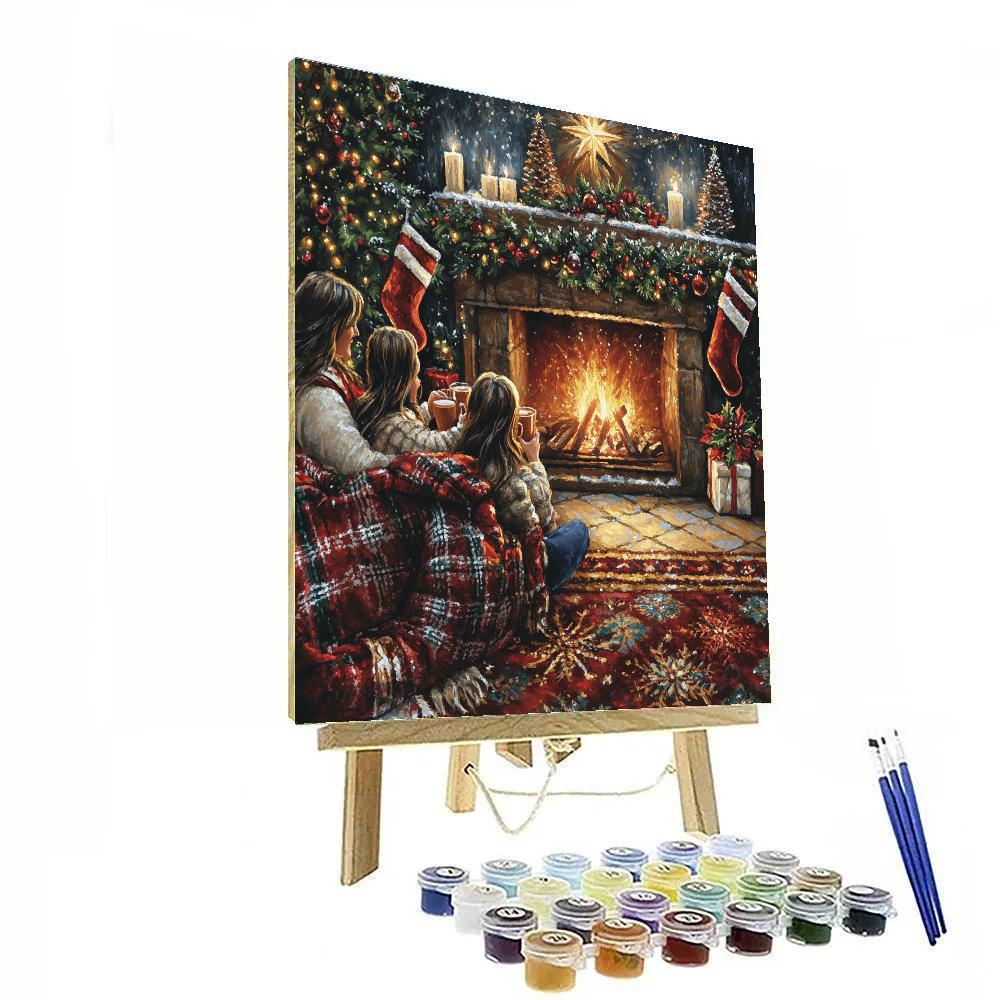 Hearthside Stocking Circle Painting by numbers kit