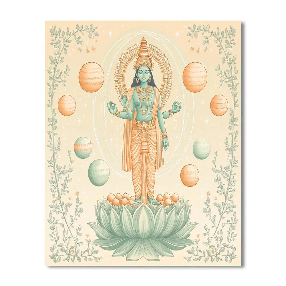 Vishnu Blessing A Garden Of Floating Planets Painting by numbers kit