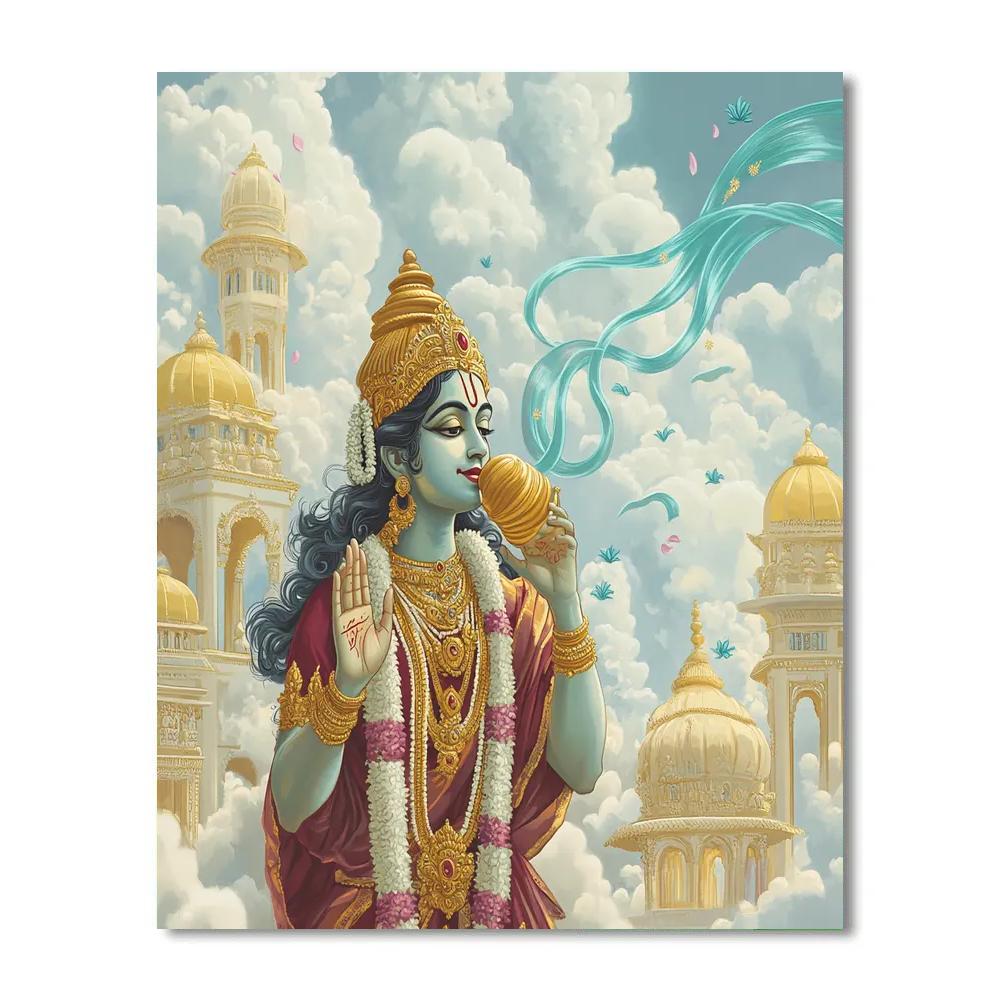 The Conch Shell Wind Ceremony In A Cloud City paint by numbers