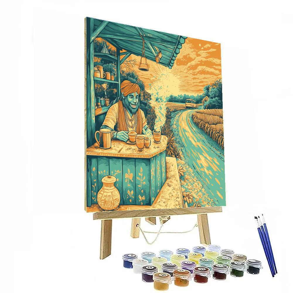 Hanuman Tea Stall Protector Paint by numbers kits