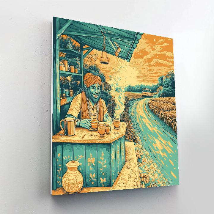 Hanuman Tea Stall Protector Paint by numbers kits