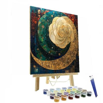 Gustav Klimt Inspired Nebula Garden Of Quiet Radiance Paint by numbers kits