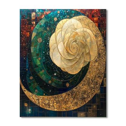 Gustav Klimt Inspired Nebula Garden Of Quiet Radiance Paint by numbers kits