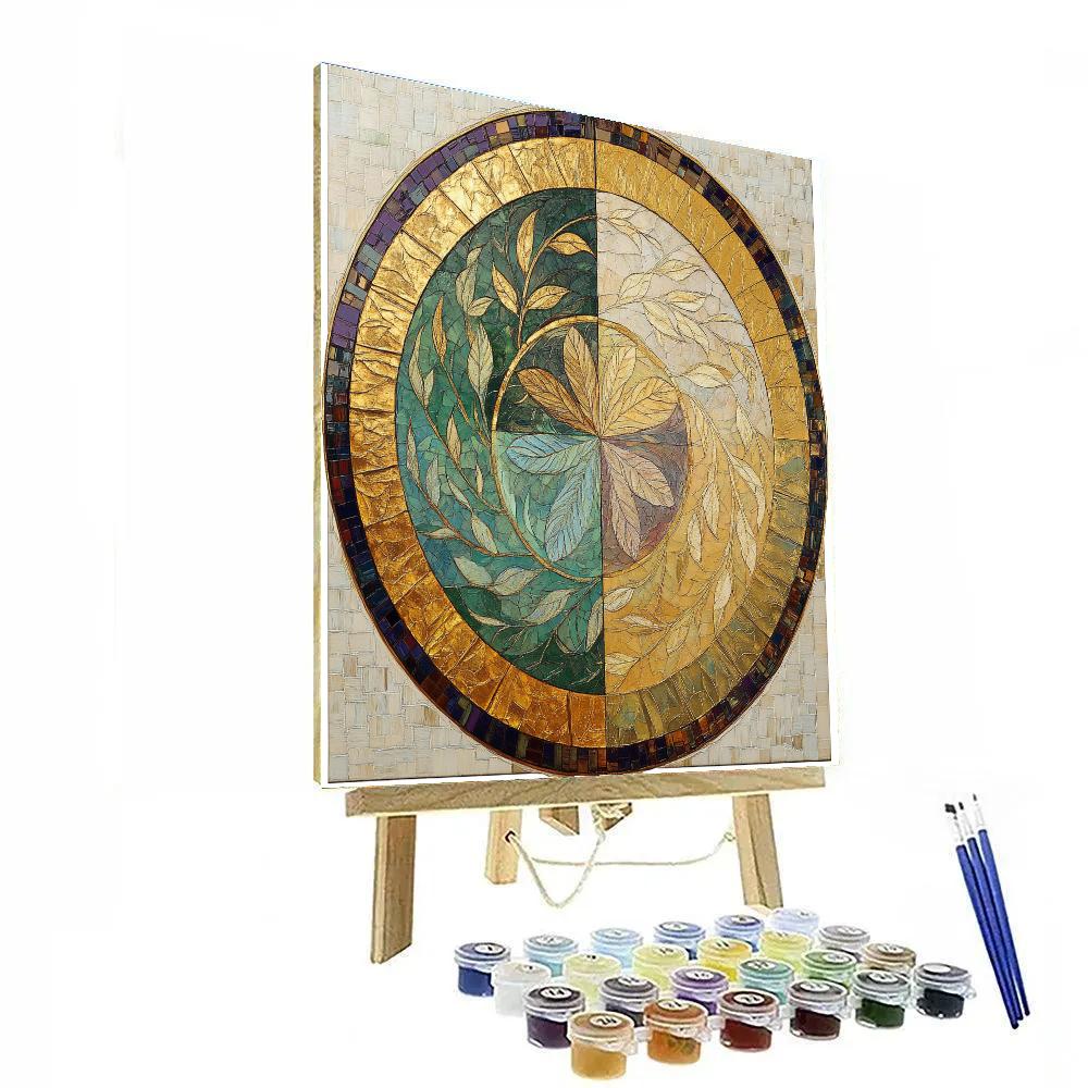 Gustav Klimt Inspired Symphony Of Fractaled Seasons Paint by numbers art