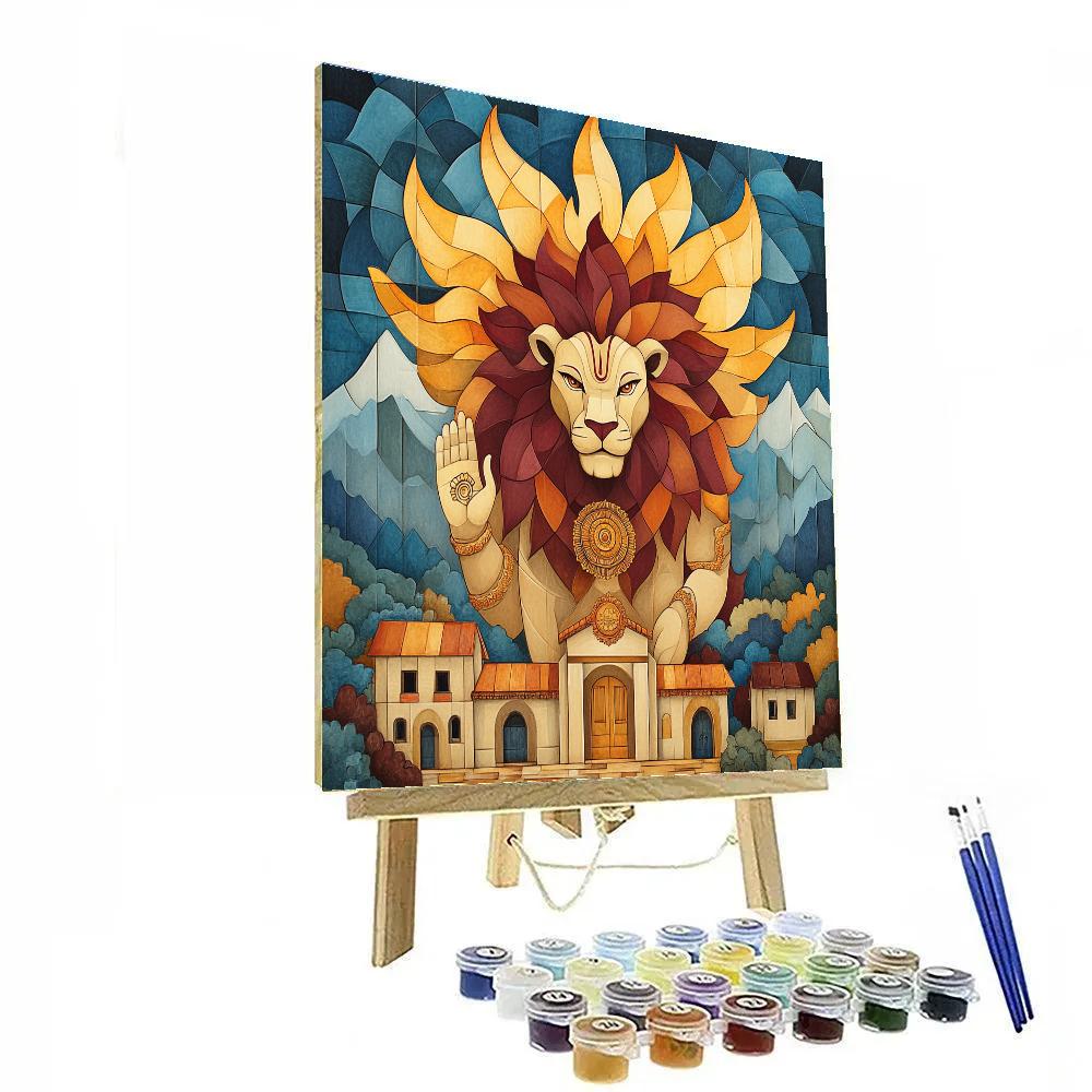 Narasimha As The Dawn Wall Of Protection Paint by numbers art