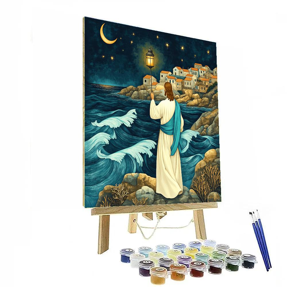 Jesus Lighthouse Of Galilee paint by numbers