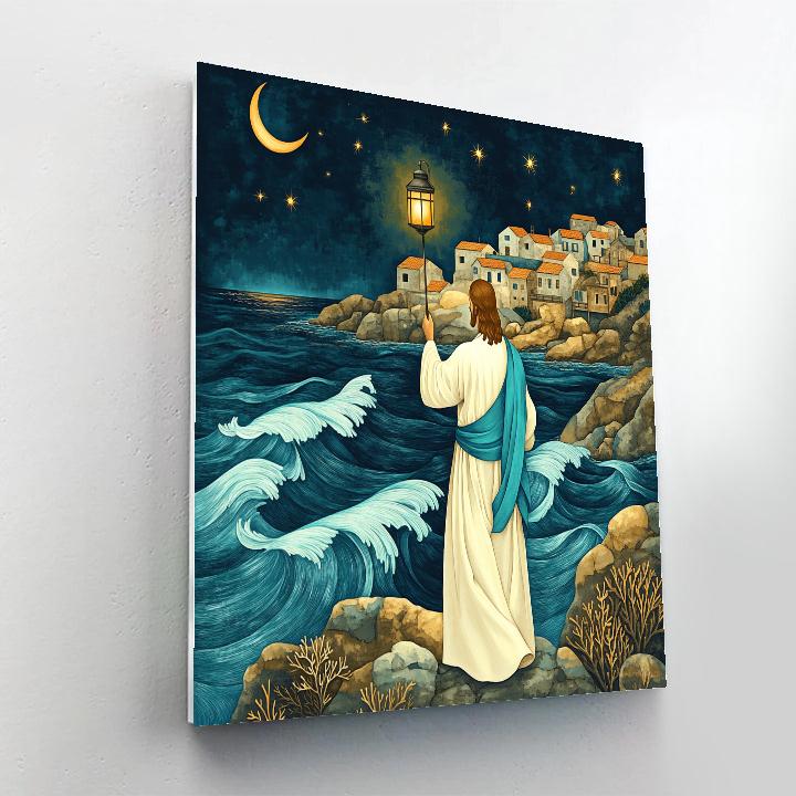 Jesus Lighthouse Of Galilee paint by numbers