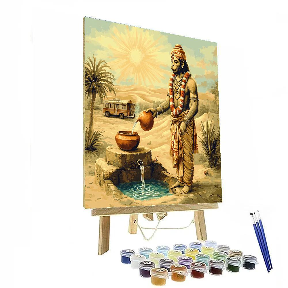 Hanuman Desert Well Guardian Number painting
