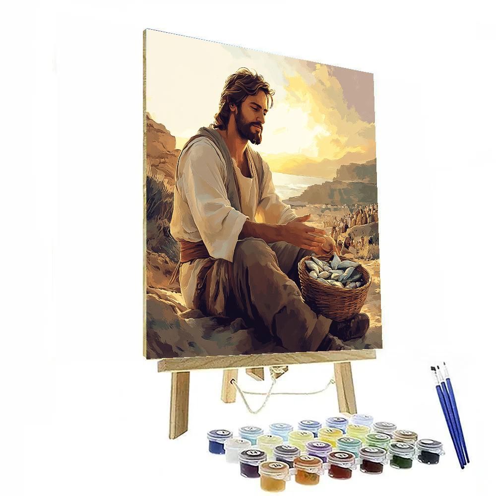 Bread And Fish With Jesus At Dawn DIY paint by numbers