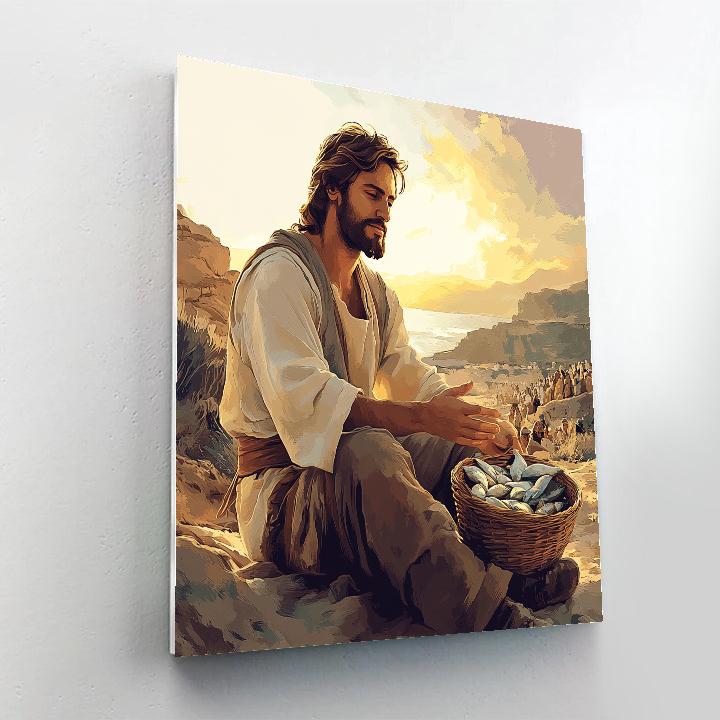 Bread And Fish With Jesus At Dawn DIY paint by numbers