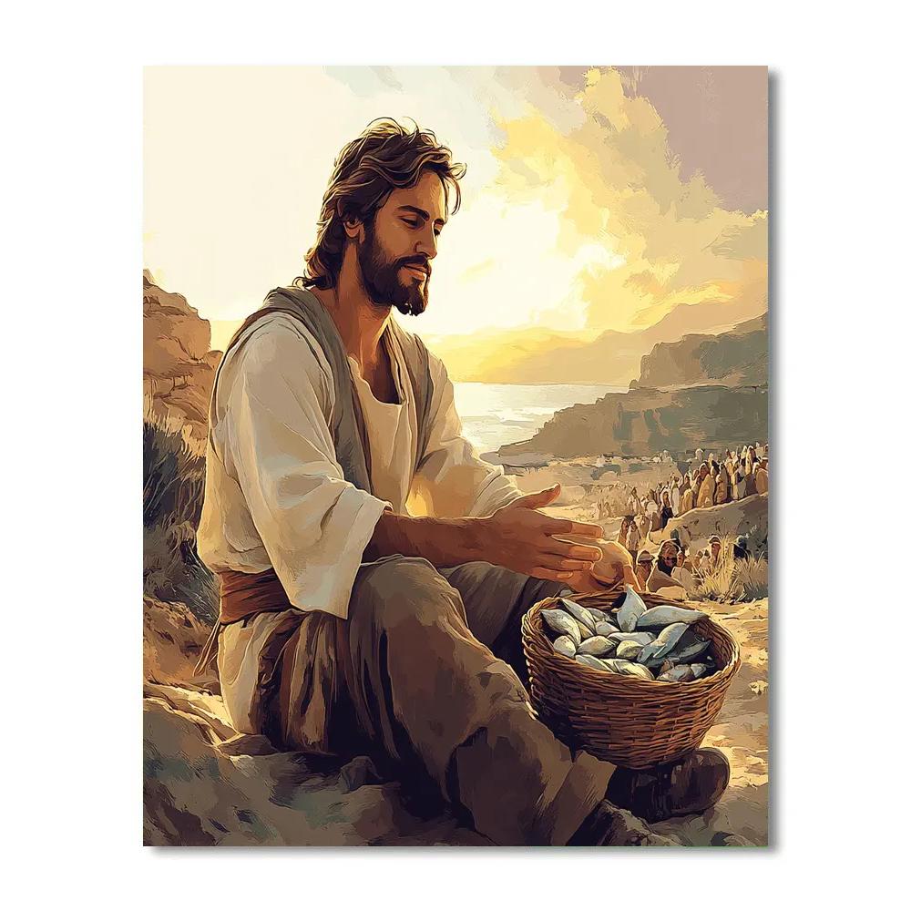 Bread And Fish With Jesus At Dawn DIY paint by numbers