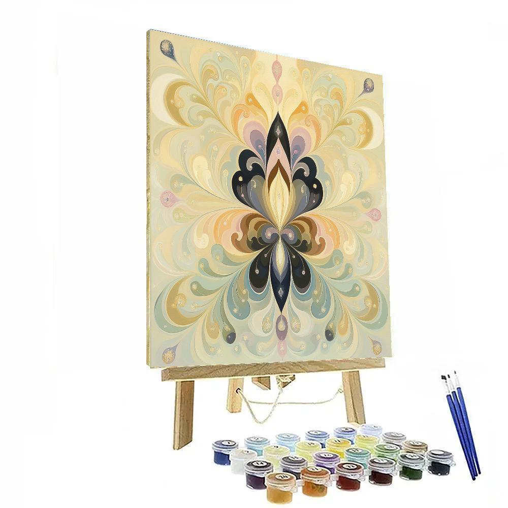 Alphonse Mucha Inspired Nebula Lattice Of Spring Equinox paint by number