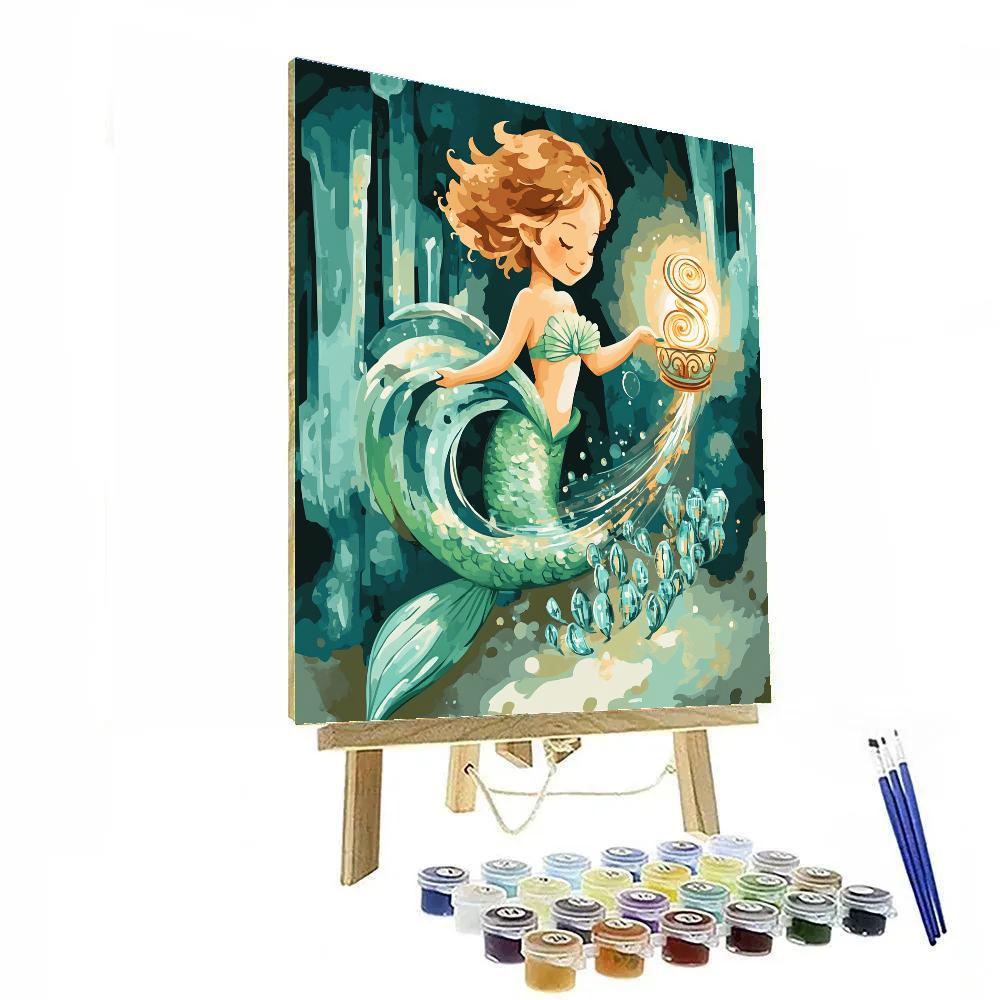 Grotto Of Echoes With Mermaid Lanterns paint by numbers