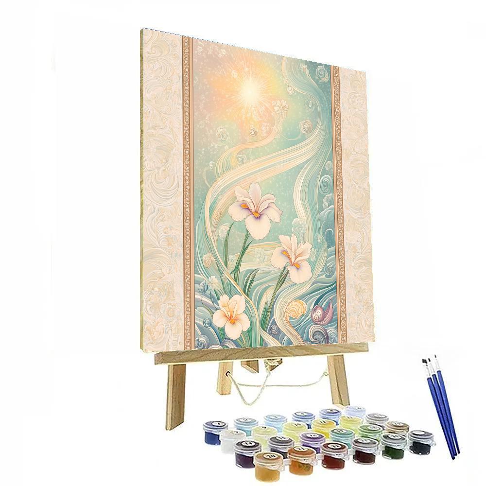 Alphonse Mucha Inspired Aurora Garden Of Silent Tides paint by numbers