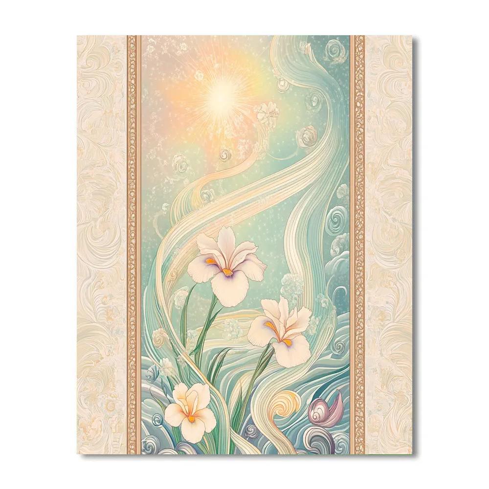 Alphonse Mucha Inspired Aurora Garden Of Silent Tides paint by numbers