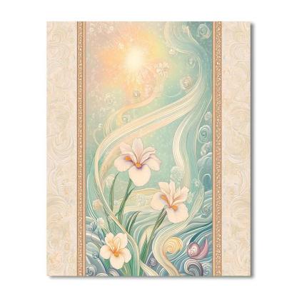 Alphonse Mucha Inspired Aurora Garden Of Silent Tides paint by numbers